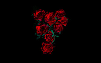 Red Roses Wallpaper 4k Flower Bouquet Black