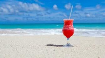 Cocktail Caribbean Beach HD Wallpaper