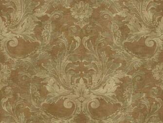 Brown Taupe Aidi Damask Wallpaper Traditional