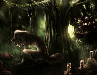 Ancient Ruins Out Werewolf Dog Wolf Ruin