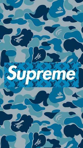 Supreme Camo Wallpaper Blue Broen
