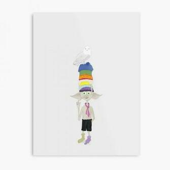 Dobby And Hedwig Background Colour Metal Print By Bexalot