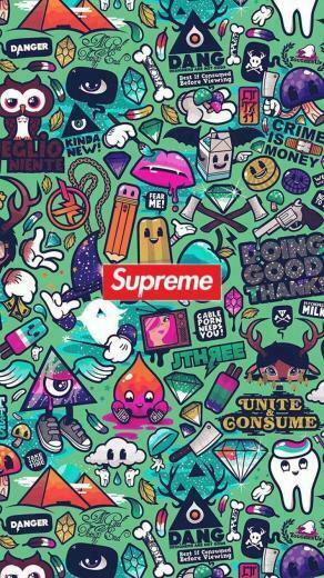 Supreme Cartoon Graffiti Wallpaper Top