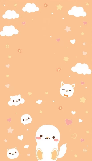Kawaii Light Brown Wallpaper