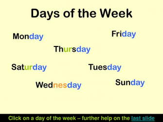 Spelling Days Of The Week Look Say Cover Write Check