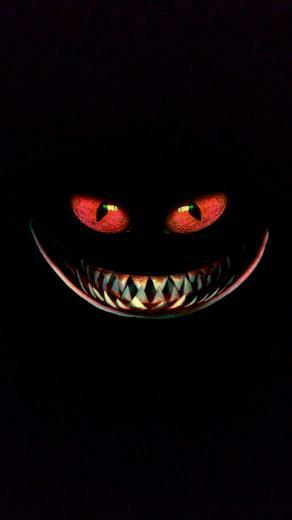 iPhone Vertical Wallpaper Red Eyes Toothy Grin Black
