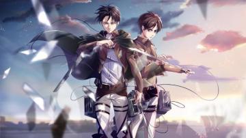 Levi Ackerman Eren Yeager 4k Ultra HD Wallpaper Background Image