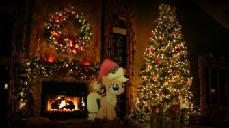 Christmas Trees My Little Pony Applejack Wallpaper