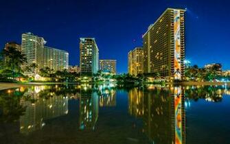 Photos Cities Usa Waikiki Night River Hawaii Building