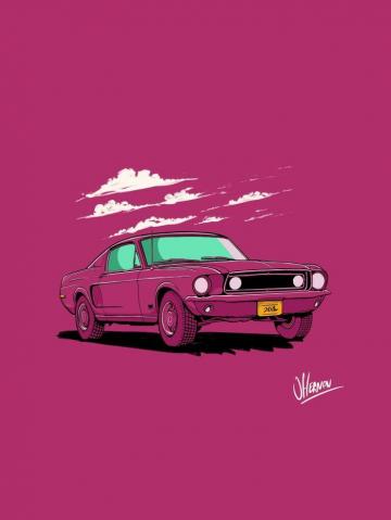 Jamie Hernon Illustration Car Drawing Poster Procreate Art Ink
