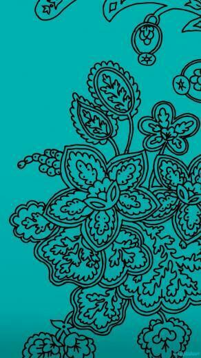 Teal Flowers iPhone Wallpaper