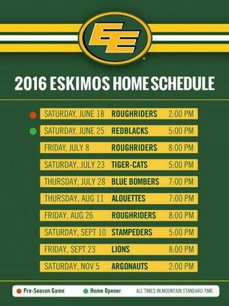 Eskimo Full Schedule Home