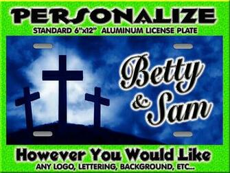 Cross Christian Blue Name Background Personalized Monogrammed