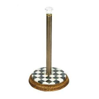 Mackenziechilds Courtly Check Enamel Kitchen Roll Holder