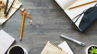 Stock Image Writing Tools Table Pencil Notebook 4k