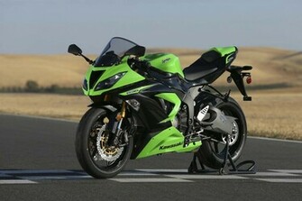 Green Kawasaki Ninja Zx 10r Bike Wallpaper On Racing Track