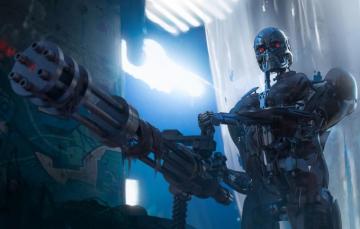 Wallpaper Fiction Cyborg Terminator T Minigun Image For