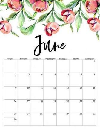 Cute June Calendar Printable For Kids
