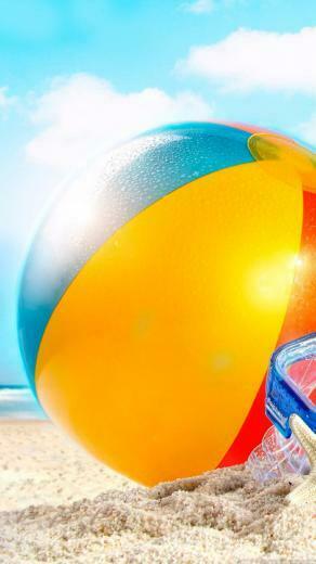 Beachball In Sand Summer iPhone Plus HD Wallpaper