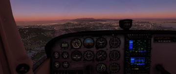 Xp11 C172 Cockpit Wallpaper Over San Francisco Flightsim