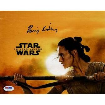 Daisy Ridley Signed Rey Star Wars The Force Awakens Yellow