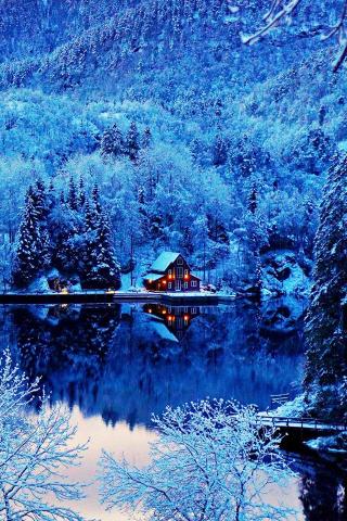 Winter Evening iPhone Wallpaper HD