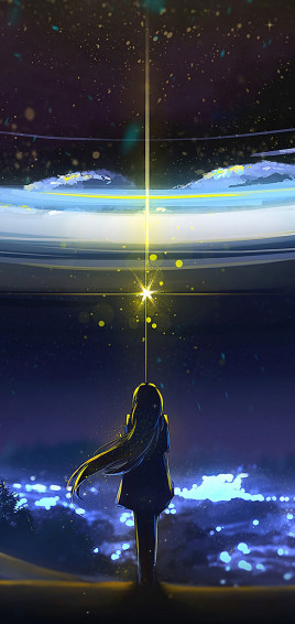 Anime Night Sky Scenery 4k Wallpaper