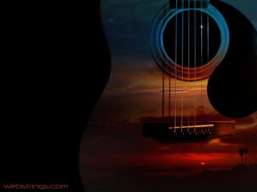 Guitar Sunset Music Objects