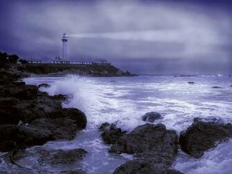 Buildings Lighthouse Stormy Weather Pigeon Point Light Station