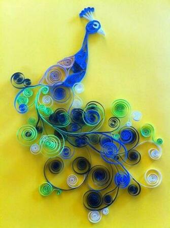 Beautiful Paper Peacock Craft Creative Quilled For