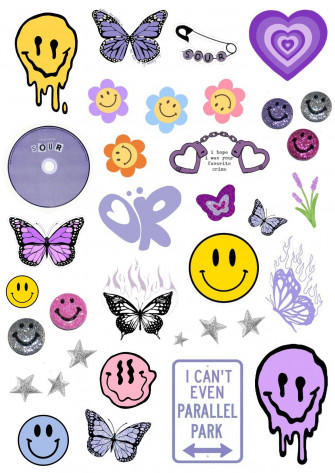 Aesthetic Sticker Pack Template American Printable Olivia Rodrigo Sour Wallpaper