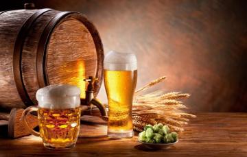 Wallpaper Foam Glass Beer Mug Ears Barrel Malt Light Hops