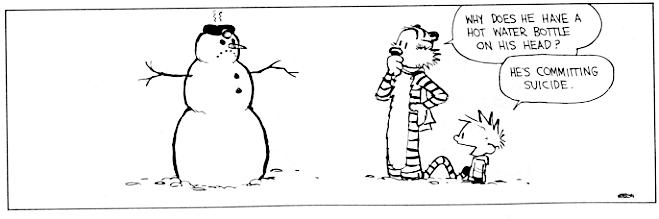 Calvin And Hobbes Snowman Committing Suicide