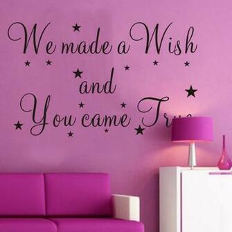 Wall Sticker Words Quotes We Made A Wish And You Came True Living Room