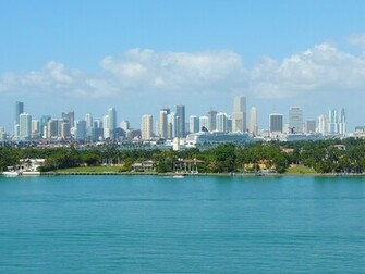 Miami Skyline Wallpaper Wide HD