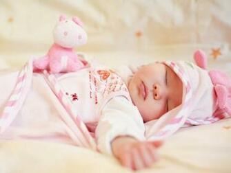 Cute Little Baby Sleep With Small Pink Teddy HD Wallpaper