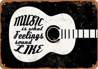 Amazon Wall Color X Metal Sign Music Is What Feelings