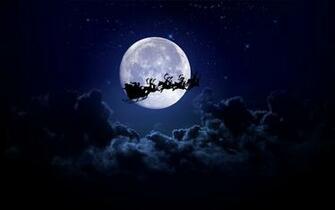 Santa And His Sleigh HD Wallpaper Background Image