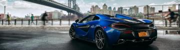 Mclaren 570s Blue Bridge Cityscape