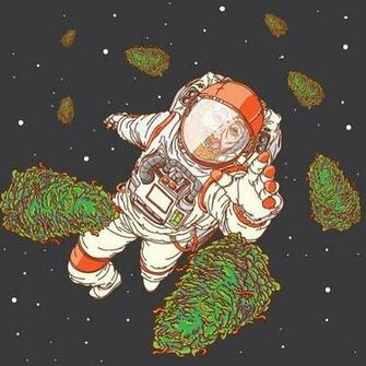 Trippy Weed Art Stoned Astronaut