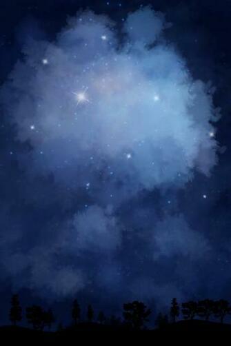 Cielo Gatto Stella Stellato La Notte Mano Richiamato