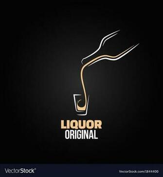 Liquor Shot Glass Bottle Design Menu Background Vector Image