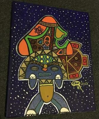 Cemi Karaya Y El Sol Taino Art With Image Enamel