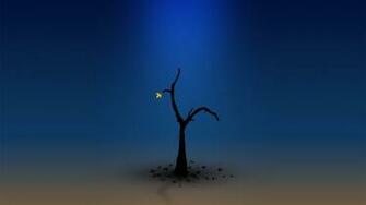 Tree Lonely Blue Orange Dark Wallpaper PicsinHD