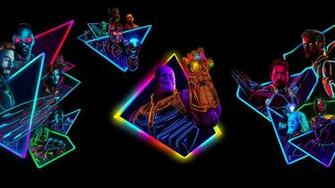 Avengers Infinity War 80s Neon Style Art Wallpaper HD Movies 4k
