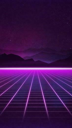 Wallpaper Retrowave Purple Lines 4k Art