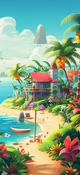 Tropical Beach Summer Art Wallpaper Vacation