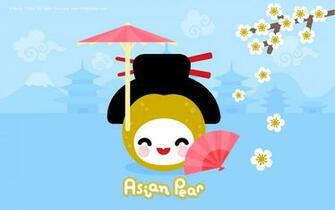 Fruity Cuties Asian Pear Computer Widescreen Wallpaper