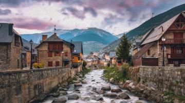 Mountain Village Oil On S By Manufan63