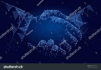 Two Hands Handshake Polygonal Low Poly Contract Agreement